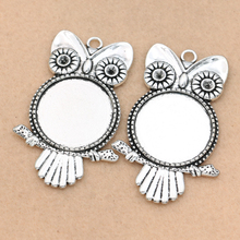 KJjewel Antique Silver Plated Owl Charms Pendants Photo Frame Jewelry DIY Findings Jewelry Making Bracelet Accessories 24mm 2024 - buy cheap