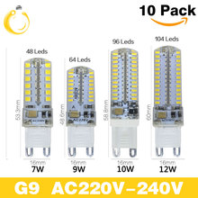 10pcs/lot G9 Led Light Bulbs 220V 7W 9W 10W 12W Corn Bulb 360 degrees SMD3014 2835 Lamp G9 Chandelier Light Replace Halogen Lamp 2024 - buy cheap