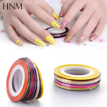 HNM 10Pcs Mixed Colors Nail Rolls Striping Sticker Tape Line DIY Nail Art Tips Decoration Sliders Sticker for Nails 2024 - buy cheap