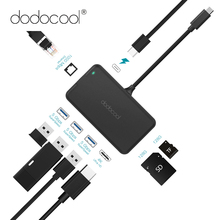 Dodocool-Hub con puerto de carga tipo C, 8 en 1, PD, 4K, HDMI, RJ45, Gigabit, Ethernet, Adaptador SD/lector de tarjetas TF, USB 3,0 2024 - compra barato
