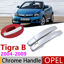 Для Opel Tigra B 2004 ~ 2009 Vauxhall Holden TwinTop, хромированная крышка внешней дверной ручки, автомобильные аксессуары, наклейки, набор отделки 2006 2008 2024 - купить недорого