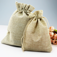 Wholesale 10pcs Natural Jute Bag 10x14cm Cute Gift Bag Drawable Jewelry Packaging Bags Pouch Favor Earrings Charms Linen Bag 2024 - buy cheap