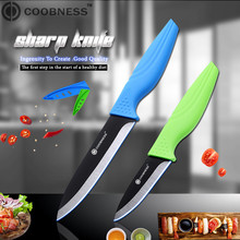 COOBNESS Brand Kitchen Knives 2 Piece Ceramic Knife MultiColor Handle Black Blade Fruit Paring Utility Slicing Chef Cooking Tool 2024 - buy cheap