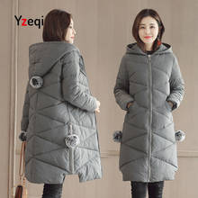 Yzeqi Winter Coat Female Hooded Long Jacket Parka Women Plus Size Black Padded Down Cotton Jackets Coats Parkas Winter For Women 2024 - buy cheap