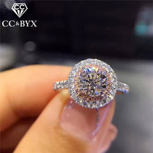 CC Wedding Rings For Women Silver Plated Ring Charms Princess Bijoux Pink Stone Bridal Engagement Jewelry Drop Shipping CC593 2024 - buy cheap