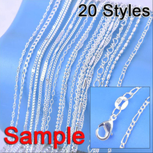 Wholesale Fashion 18 Inches 20 PCS Mixed Chains Styles with 925 Sterling Silver Lobster Clasp Chain DIY Pendant Accessory 2024 - buy cheap