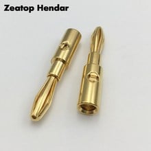 2Pcs Brass Metal 4mm Banana Male Plug AV Audio Vedio Adapter Connector for Binding Post Amplifiers Speaker Gold Plated 2024 - buy cheap