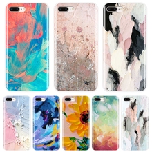 Capa traseira para apple iphone x xr xs max 8 7 6 s 6 s arte abstrato girassol silicone macio caso de telefone para iphone 6 s 7 8 plus 2024 - compre barato