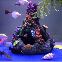 Artificial Coral Reef Cave Aquarium Decoration Fish Tank Hollow Rock Cave House Ornament For Fish Shrimp Hinding Decor 2024 - buy cheap