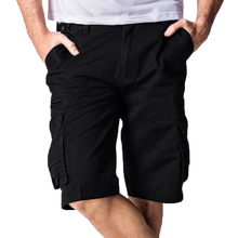 Bermuda masculina casual de algodão com muitos bolsos, verão, bermuda masculina casual militar, trilha, calça curta de carga 2024 - compre barato