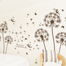 Flying In Dandelion Flower Bedroom Living Room Vinyl Wall Stickers Original Design Pvc Wall Decals Nature Wall Posters 2024 - buy cheap