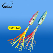 1pcs Octopus Fishing Lures  80g-150g Luminous Jig Slow Jig Bottom Ship Lures Metal and Octopus Skirt with Assist Hook 2024 - buy cheap