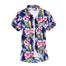 Summer Fashion Flowers Men's Beach Hawaiian Shirt Tropical Cotton Short Sleeve Shirt Men Casual Button Down Designer Shirts 2022 - buy cheap