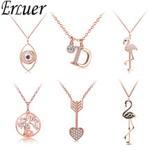 Fashion Letter Infinity Cross Heart Necklaces Pendant For Women Wedding Jewelry Rose Gold Trendy Chain Evil eye Charm Necklace 2024 - buy cheap