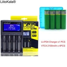 1pcs New LiitoKala lii-PD4 LCD 3.7V 18650 21700 battery Charger+ 4pcs 3.6V VTC4 2100mAh Rechargeable battery batteries 2024 - buy cheap