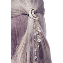 Pinza para el pelo con borlas de cristal, Color dorado, rosa, plateado y bronce, accesorios para el cabello largos y elegantes, 1 unidad 2024 - compra barato