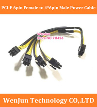 Горячая продажа GPU PCI-E 6pin гнездовой к 4 * 6pin Мужской видео карты удлинитель питания кабель 16AWG + 18AWG высокое качество 2024 - купить недорого
