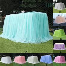 Tutu Tulle Table Skirt Elastic Mesh Tulle Tableware Tablecloth For Wedding Party Table Decoration Home Textile Accessories 2024 - buy cheap