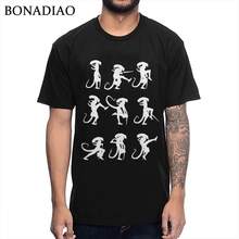 Camiseta de gran tamaño de S-6XL para hombre, camisa de 100% algodón, con estampado de personajes de Alien, Walks, Xenomorph 2024 - compra barato