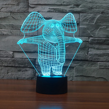Elefante acrílico 3d luz nocturna Led Gradual lámpara de escritorio de ahorro de energía decoraciones negras de Navidad para el hogar lámparas de mesa para sala de estar 2024 - compra barato