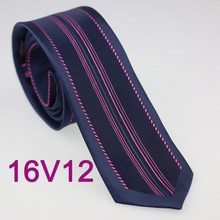 YIBEI Coachella Ties Navy Men Neck Tie Bordered With Siver Dots Pink Vertical Striped Neckties 2015 New Arrival Skinny Ties 6cm 2024 - buy cheap