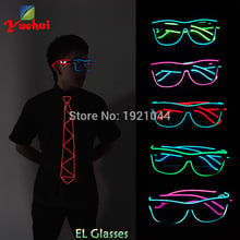 Newest Powered By DC-3V Flashing EL Wire 5 style Double color Glasses Cold Light Tube Rope Flexible Neon Party Decoration 2024 - buy cheap