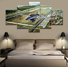 Home Decor Canvas Picture 5 Piece Airport Fighter Take-off Scenery Painting Poster Home Canvas Painting Wholesale 2024 - buy cheap