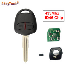 OkeyTech 2 Buttons Car Remote Control Key For Mitsubishi Outlander Pajero Triton Lancer MIT8 Blade 433MHz ID46 Chip 2024 - buy cheap