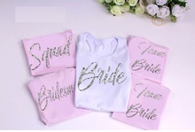 customize text glitter heart Bridesmaid wedding Bride tank tops singlets Bachelorette tanks t shirts gift bridal party favors 2024 - buy cheap