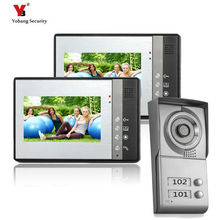 YoBang безопасность 7 дюймов TFT сенсорный экран цветной ЖК-видео телефон двери проводной видеодомофон 2 монитора дверной звонок Домофон Система 2024 - купить недорого