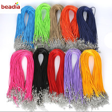 2MM 10 Pcs/lot Handmade Adjustable Braided Rope for Necklaces & Pendant Charms Findings Lobster Clasp String Cord DIY 45cm+5cm 2024 - buy cheap