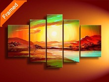 Canvas art painting natural sunrise oil painting decoration landscape wall pictures for living room reproduction artwork 2024 - buy cheap