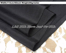 Бесплатная доставка, шелковая хлопчатобумажная ткань черного цвета для украшения платьев, ширина 114 см, 45 дюймов, вес 56 г/м 2024 - купить недорого
