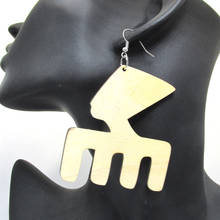 Free Shipping!  Nefertiti Comb Wood Earrings 2024 - buy cheap