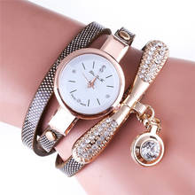 zhou lian fa Women Leather Rhinestone Analog Quartz Wrist Watches 2018 New Relojes mujer Ladies bracelet watch Clock Women 2024 - buy cheap