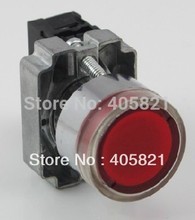 Momentary Red Flat Pushbutton With Pilot lamp AC/DC 24V  1N/O  22MM Spring Return 2024 - buy cheap