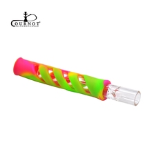 Cournot cachimbo de silicone para cigarro, tubo para fumantes de vidro 90mm, acessório de cachimbo 2024 - compre barato