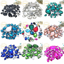 8SIZES 35PCS Free shipping! Mix DR shape size Glass Crystal sew on rhinestones with silvery claw Diy wedding dress decoration 2024 - buy cheap