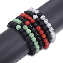 Trendy 8mm Stone Yoga Beads Bracelets & Bangles White & Black Yin Yang Strand Bracelet For Men Women Jewelry Pulseras Wholesale 2024 - buy cheap