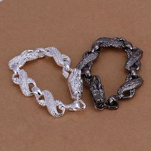 Conjuntos de joyas plateadas de plata conjuntos de joyería de moda negro y blanco cabeza de dragón joyería al por mayor envío gratis znsb LS096 2024 - compra barato