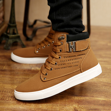 2019 Hot Men Boots Fashion Warm Winter Men shoes Autumn Leather Footwear For Man New High Top Canvas Casual Shoes Men 2024 - buy cheap