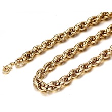 Ожерелье-цепочка из нержавеющей стали золотого цвета, 9 мм 2024 - купить недорого