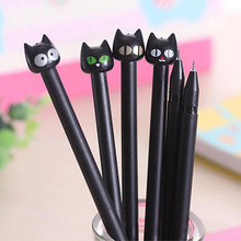 Caneta de gel de gato preto e fofo, criativa de 0.5mm, lindo, presente de papelaria coreano, material escolar, caneta de assinatura para crianças, 1 peça 2024 - compre barato