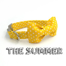 Желтый ошейник для собак с галстуком-бабочкой, индивидуальный дизайн, ошейник для щенков, ожерелье для собак и кошек, ювелирные изделия, оптовая продажа, XS-XL 2024 - купить недорого