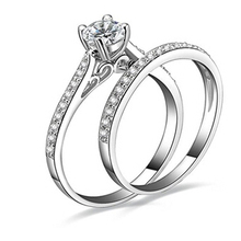 Bluelans Модные женские обручальные свадебные кольца из 2 предметов с кубическим цирконием Размер 6-10 оптовая продажа 2024 - купить недорого