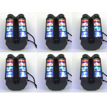 Mini luz de led com diodo emissor de luz, controle para palco, discoteca, dj, equipamentos, 6 lâmpadas rgbw, 8x10w