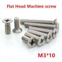 1000pcs M3*10 Phillips Flat Head Screw / Cross Reccessed Countersunk Head Machine Screws Stainless Steel 2024 - buy cheap