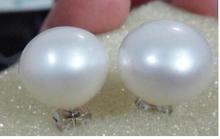 Pendiente encantador de perla blanca NATURAL, 11-12MM, aguja blanca 2024 - compra barato