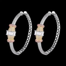 Zlxgirl Fashion Russian Design Gold copper Earring for women gifts AAA Mirco Paved zircon Bridal Earrings mix plated Ear Cuff 2024 - buy cheap