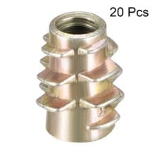 Uxcell 20pcs M4 M5 M6 Bronze Tone Zinc Alloy Hex-Flush Threaded Insert Furniture Nuts Wood Insert Nut High Quality 2024 - buy cheap